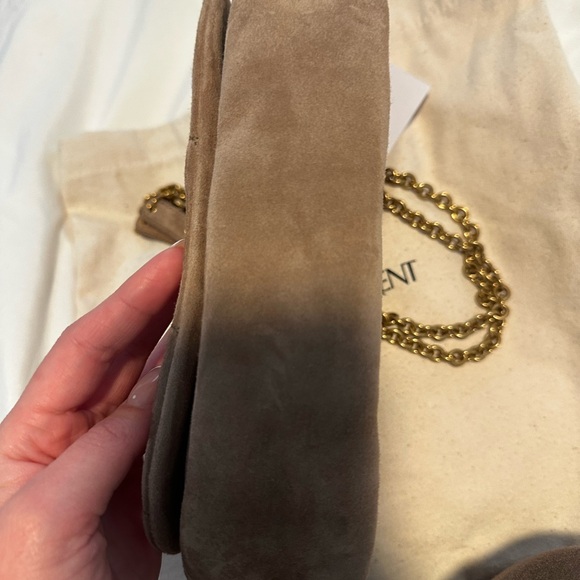 Saint Laurent Brown Suede Quilted Shoulder Bag with Gold Chain - Picture 7 of 8